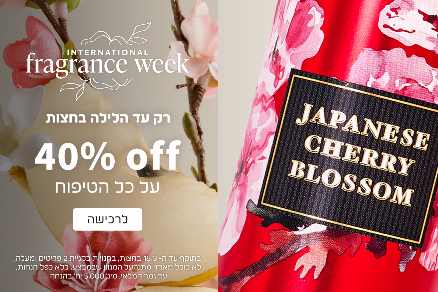 40% הנחה על כל הטיפוח
